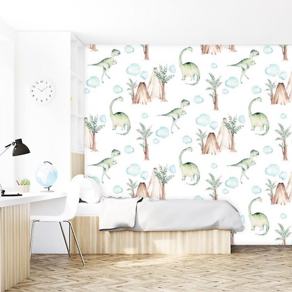 Drzewka i wuyklany na dziecięcej foto-tapecie