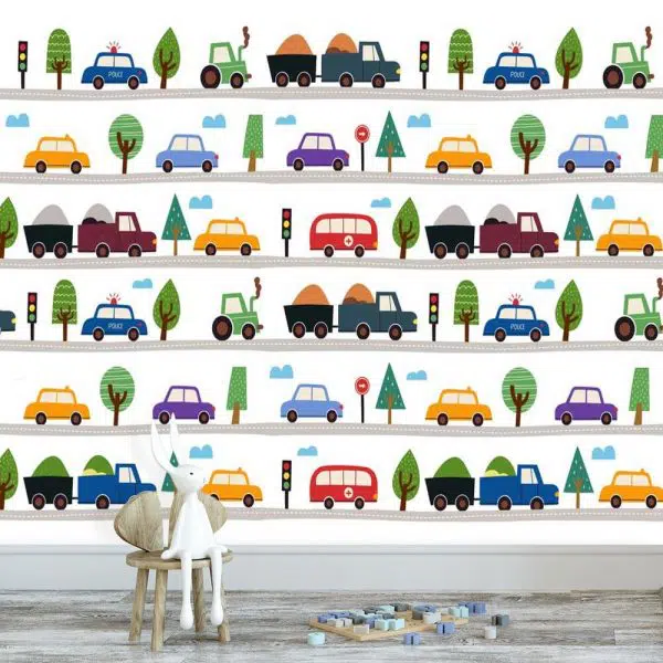 Foto-Tapeta dziecięca z Autkami