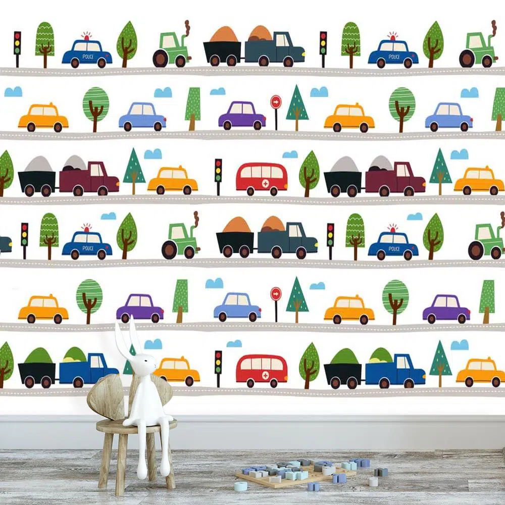 Foto-Tapeta dziecięca z Autkami