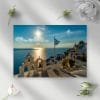 Obraz z motywem śródziemnomorskiego miasteczka - Santorini
