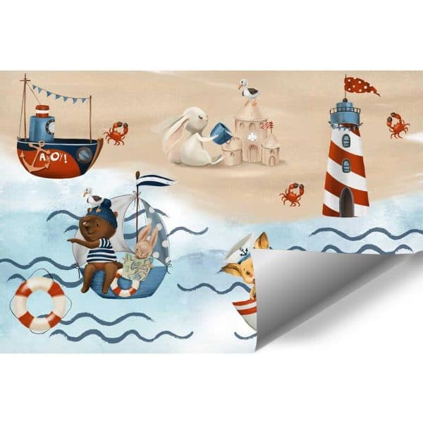 Zwierzątka i Statki - fototapeta dla dzieci