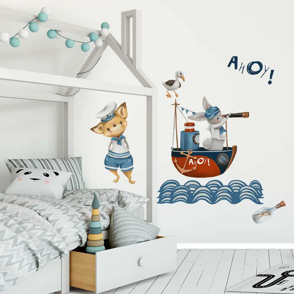 Zestaw naklejek z morskim motywem dla chłopca