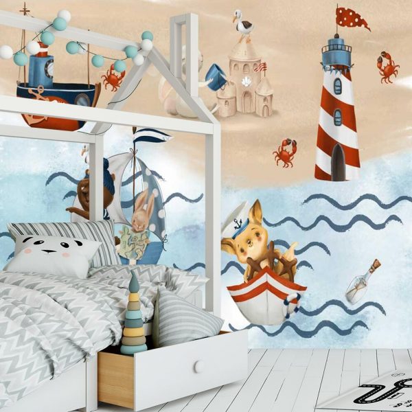 Fototapeta ze statkami i zwierzątkami dla dzieci