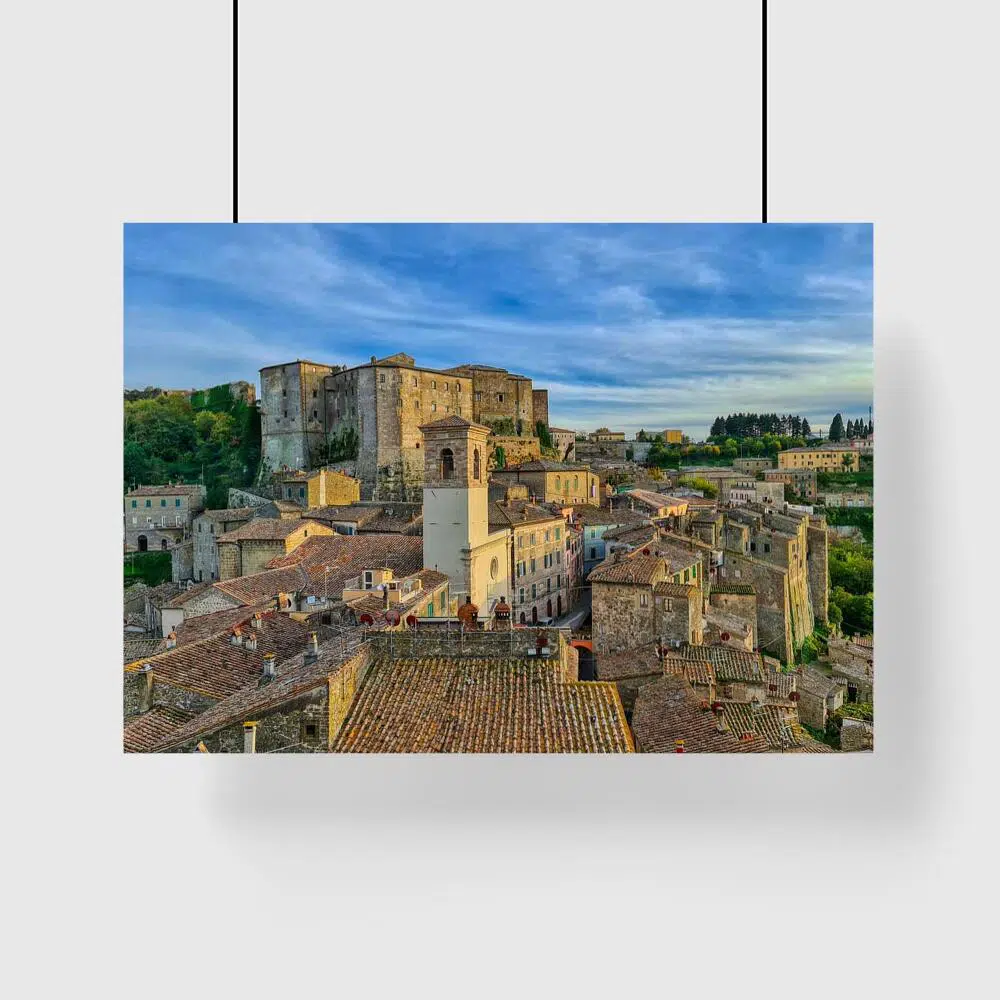 Plakat z domami w Sorano