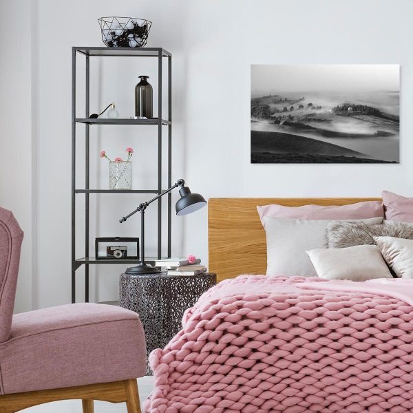 Obraz z czarno-białym krajobrazem do przedpokoju