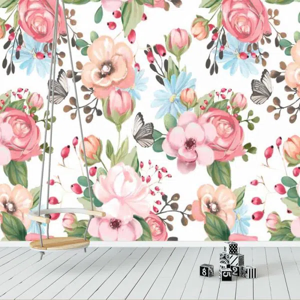 Kolorowe kwiaty - Fototapeta dla nastolatki