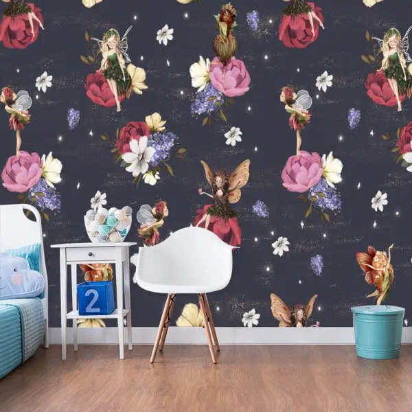 Wróżki i Magiczne Piwonie - fototapeta dla dzieci