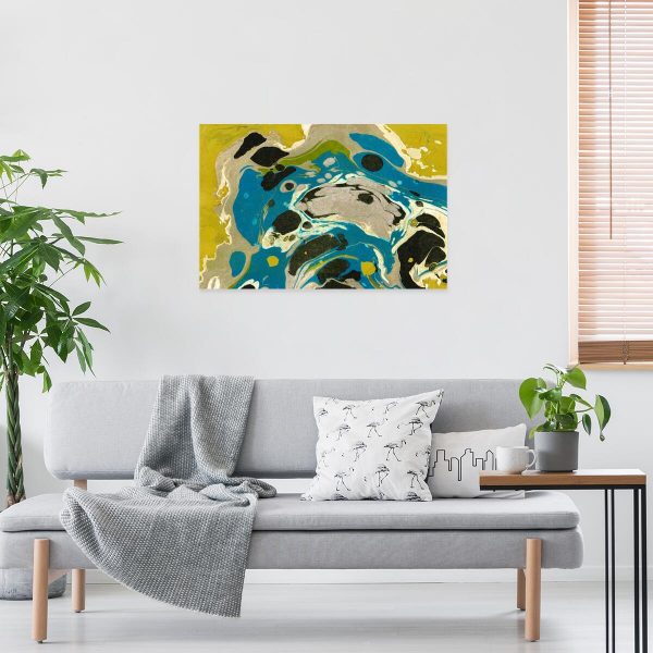 Niebieska abstrakcja - Obraz z reprodukcją