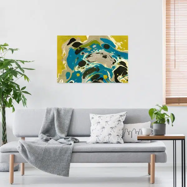 Niebieska abstrakcja - Obraz z reprodukcją