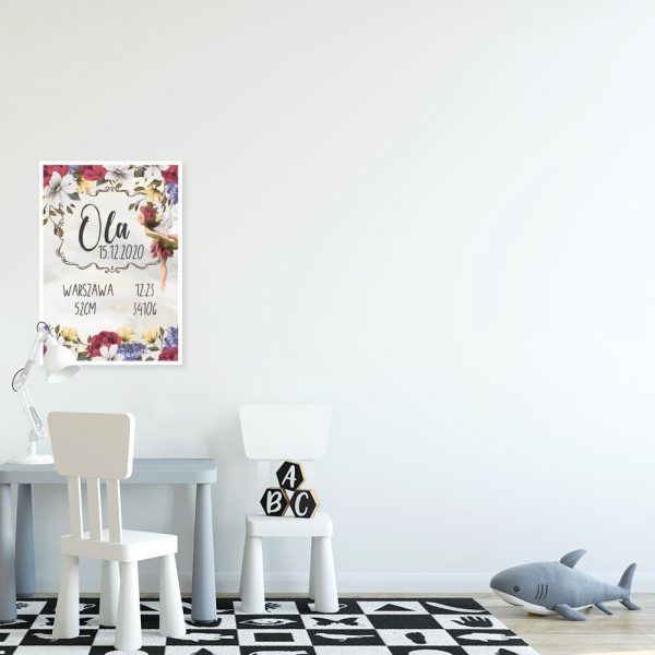 Dziecięcy plakat z imieniem - Łąka