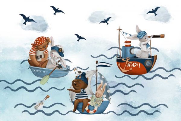 Dryfujące Zwierzaki- fototapeta dla dzieci