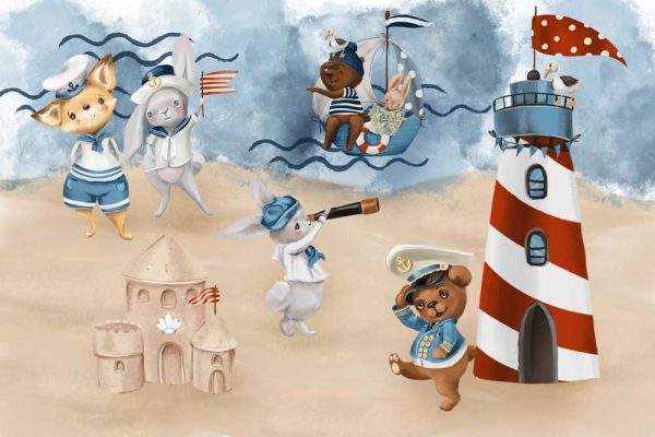 Kapitan Miś na pastelowej Plaży