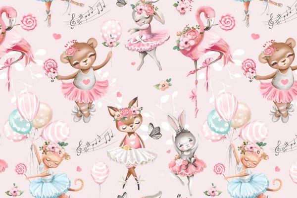 Różowa fototapeta dla dzieci - Balet