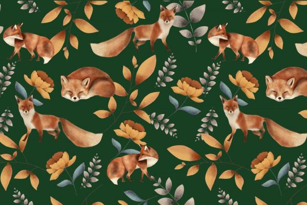 Tapeta dziecięca z lisami