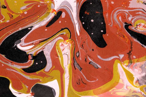 Obraz z motywem abstrakcji i kolorze pomarańczowym