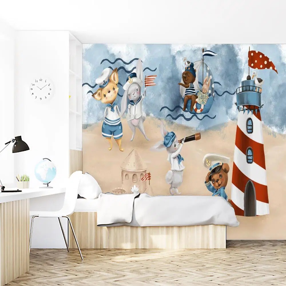 Pastelowa Plaża -fototapeta dla dzieci