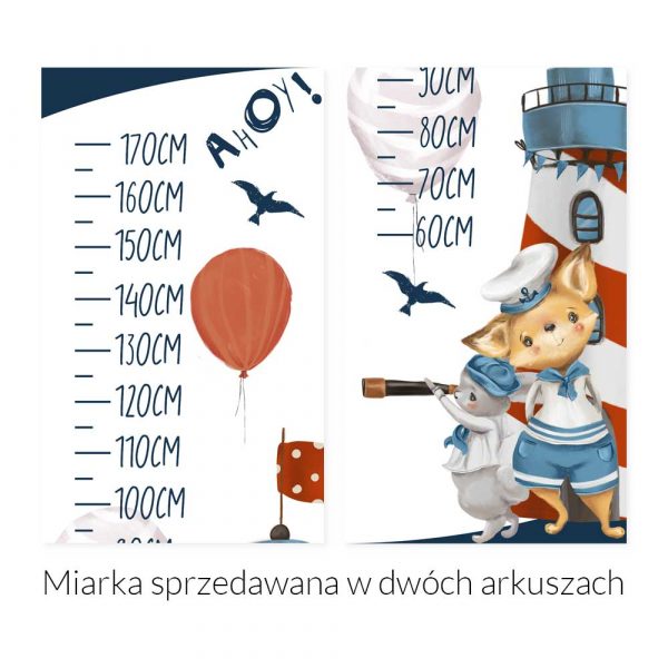 Miarka wzrostu dla dzieci z latarnią morską