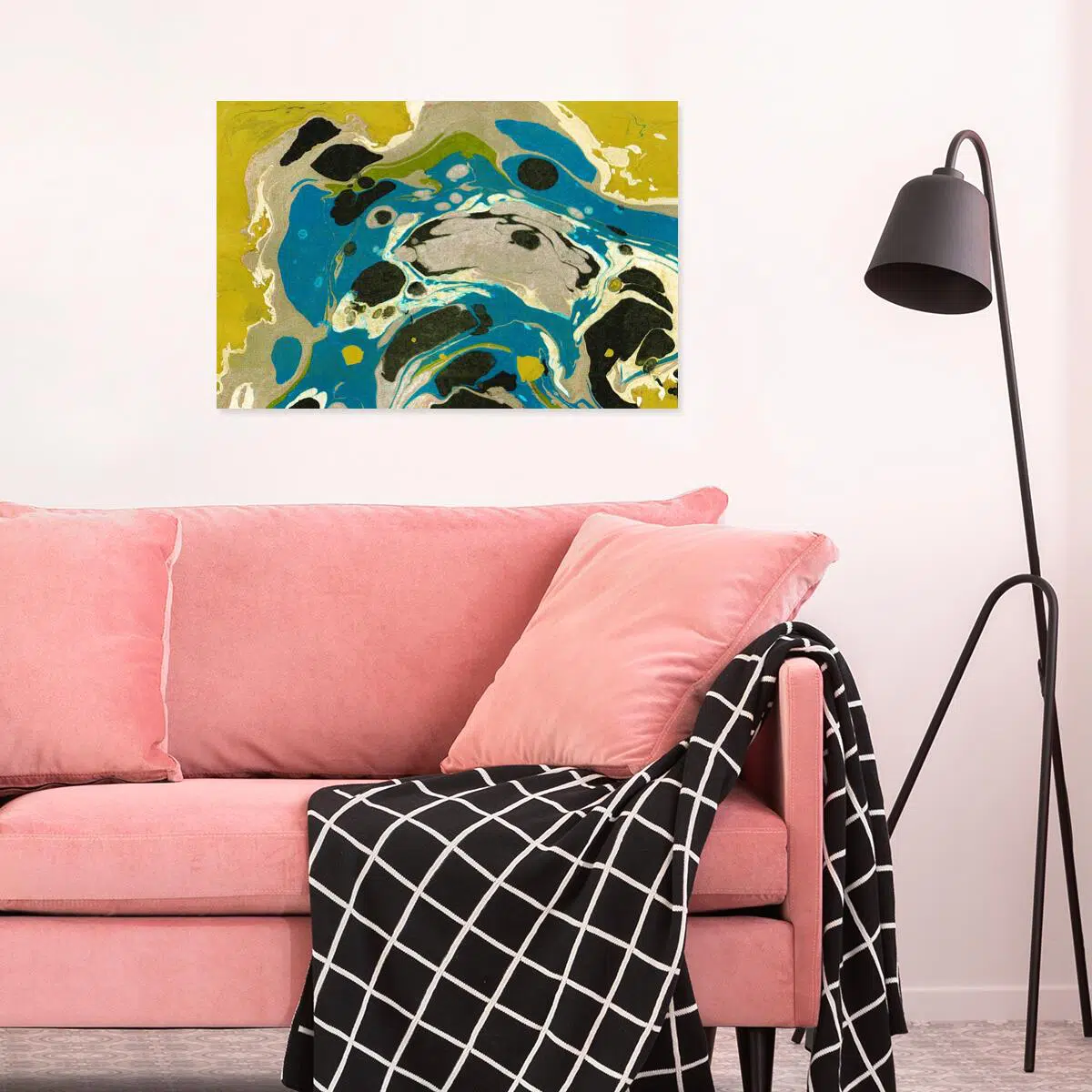 Żółta abstrakcja - Obraz do salonu