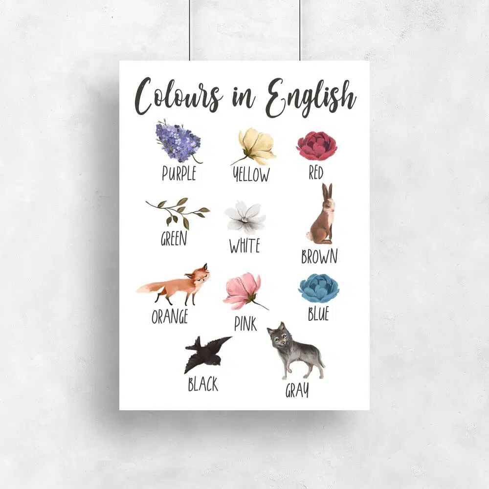 Edukacyjny plakat dziecięcy z kolorami