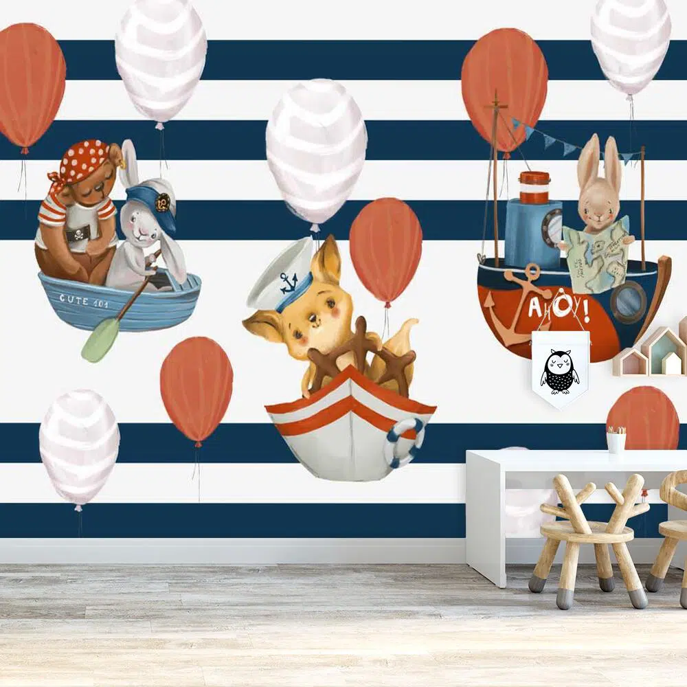 Lisek Marynarz -fototapeta dla chłopca