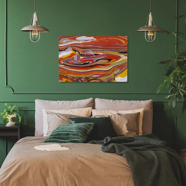 Pomarańczowy obraz z abstrakcją