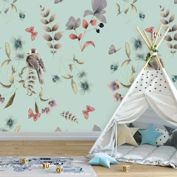 Tapeta z ptaszkami dla dzieci