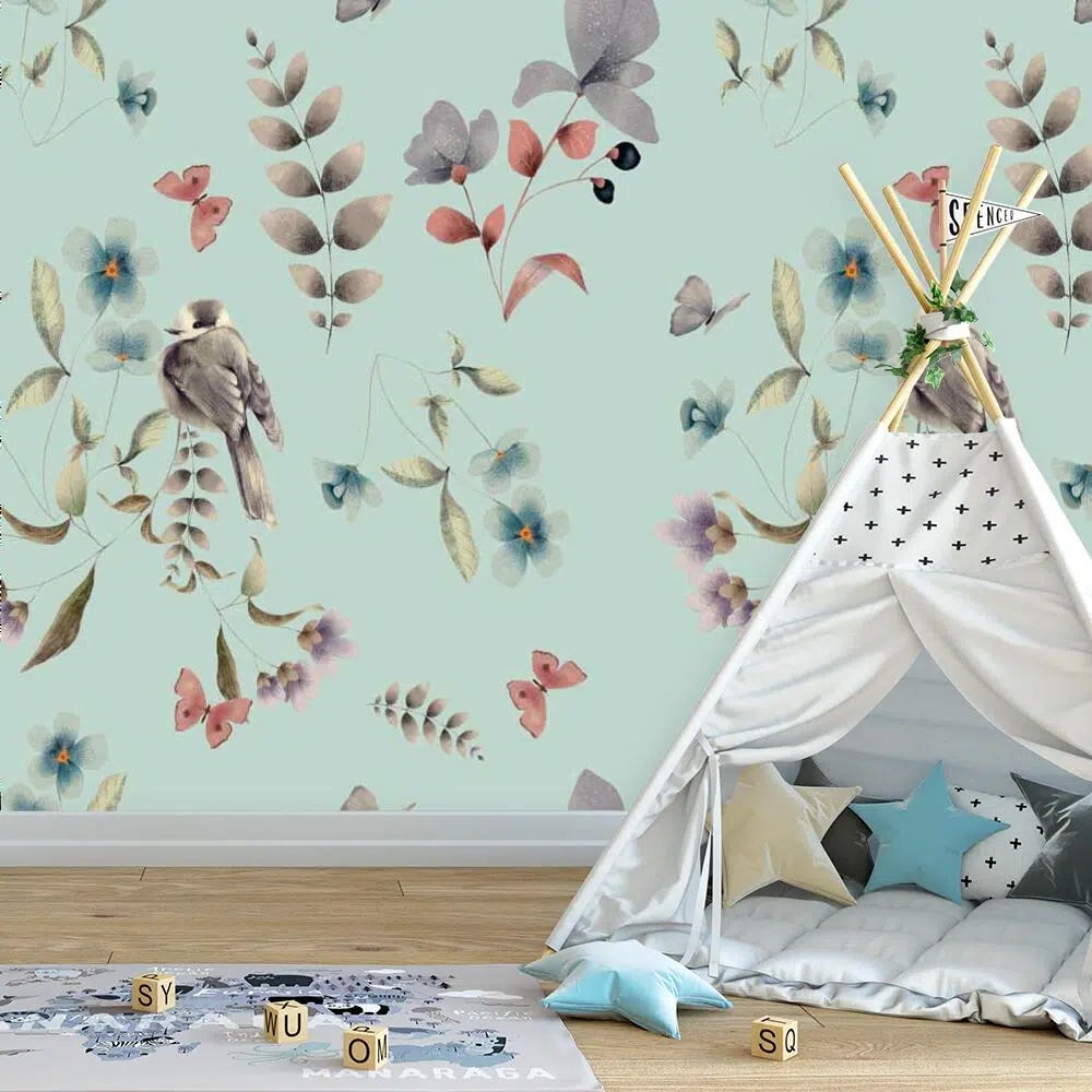 Tapeta z ptaszkami dla dzieci