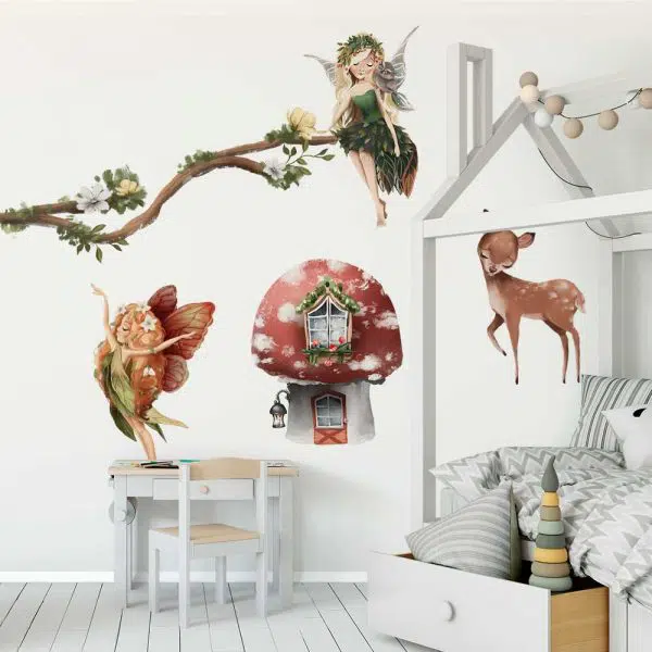 Naklejki z leśną wróżką dla dziewczynki