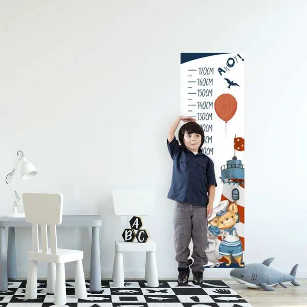 Miarka wzrostu dla przedszkolaka z latarnią morską