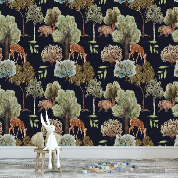 Foto-tapeta dla dzieci zwierzątka i las