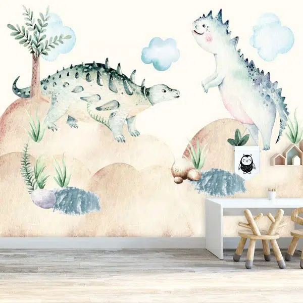 Foto-tapeta z dinozaurami do pokoiku dziecięcego
