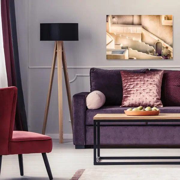 Obraz z uliczką na Santorini do dekoracji jadalni