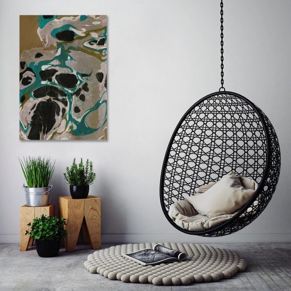 Nowoczesny obraz z morską abstrakcją do salonu