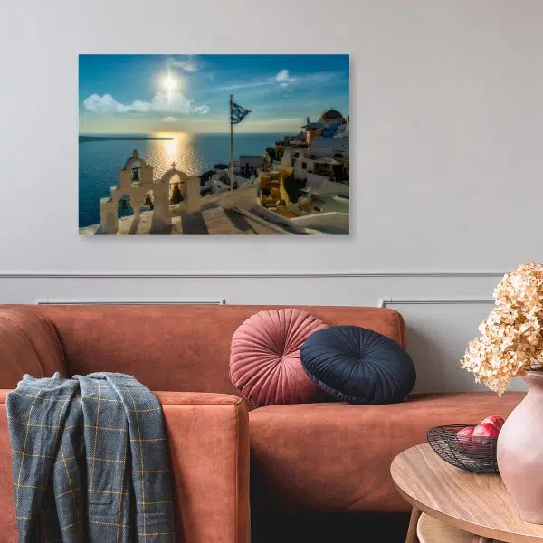 Obraz z motywem śródziemnomorskiego miasteczka do gabinetu