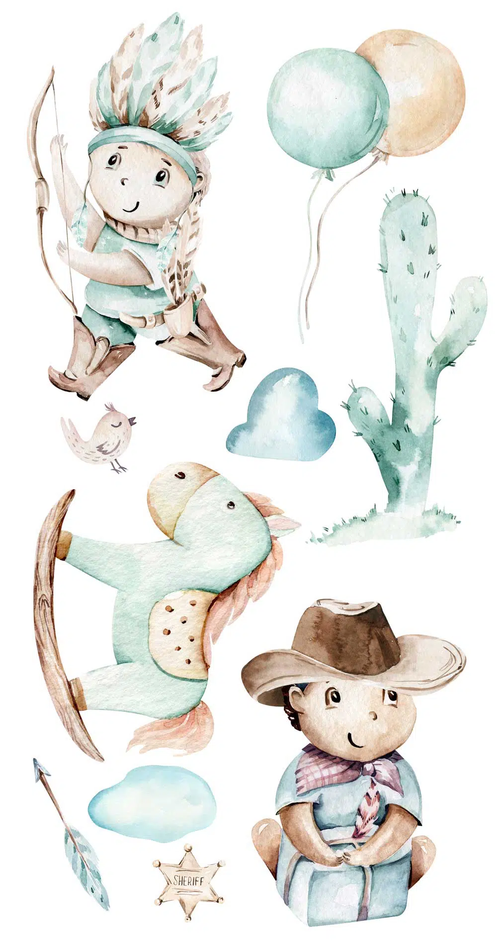 Naklejki z kowbojem dla dzieci