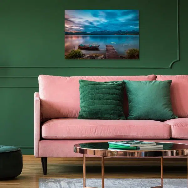 Obraz zachnurzone niebo nad jeziorem