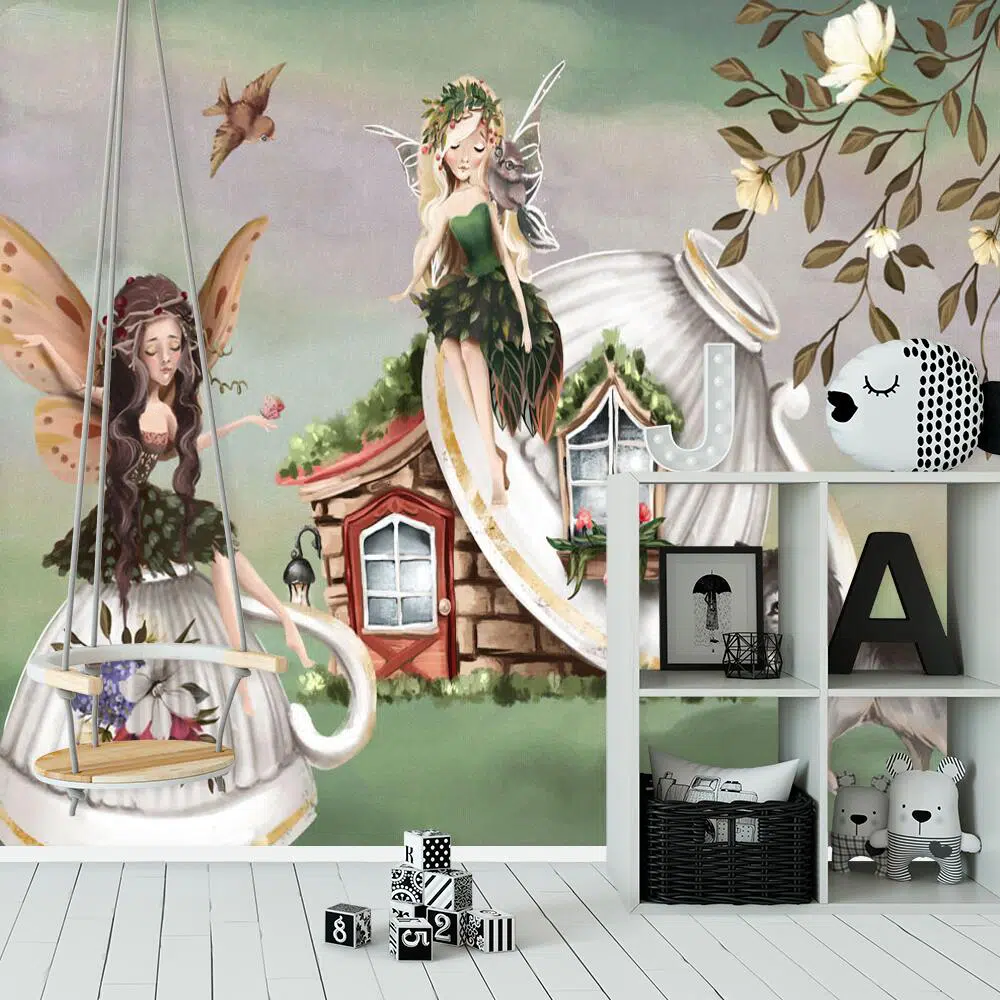 Wróżki na fototapecie dla dziewczynki