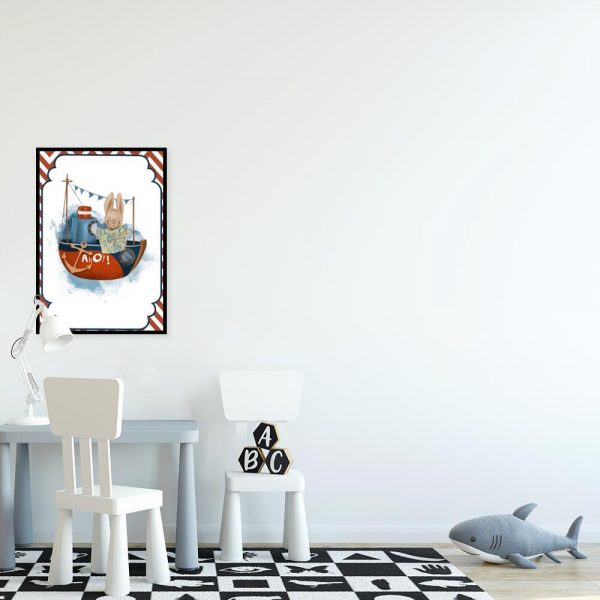 Plakat dziecięcy z motywem statku