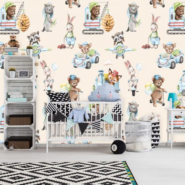 Zwierzątka i baloniki - fototapeta dla dzieci