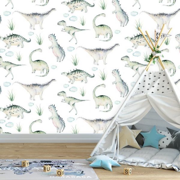 Tapeta w dinozaury do pokoju chłopca