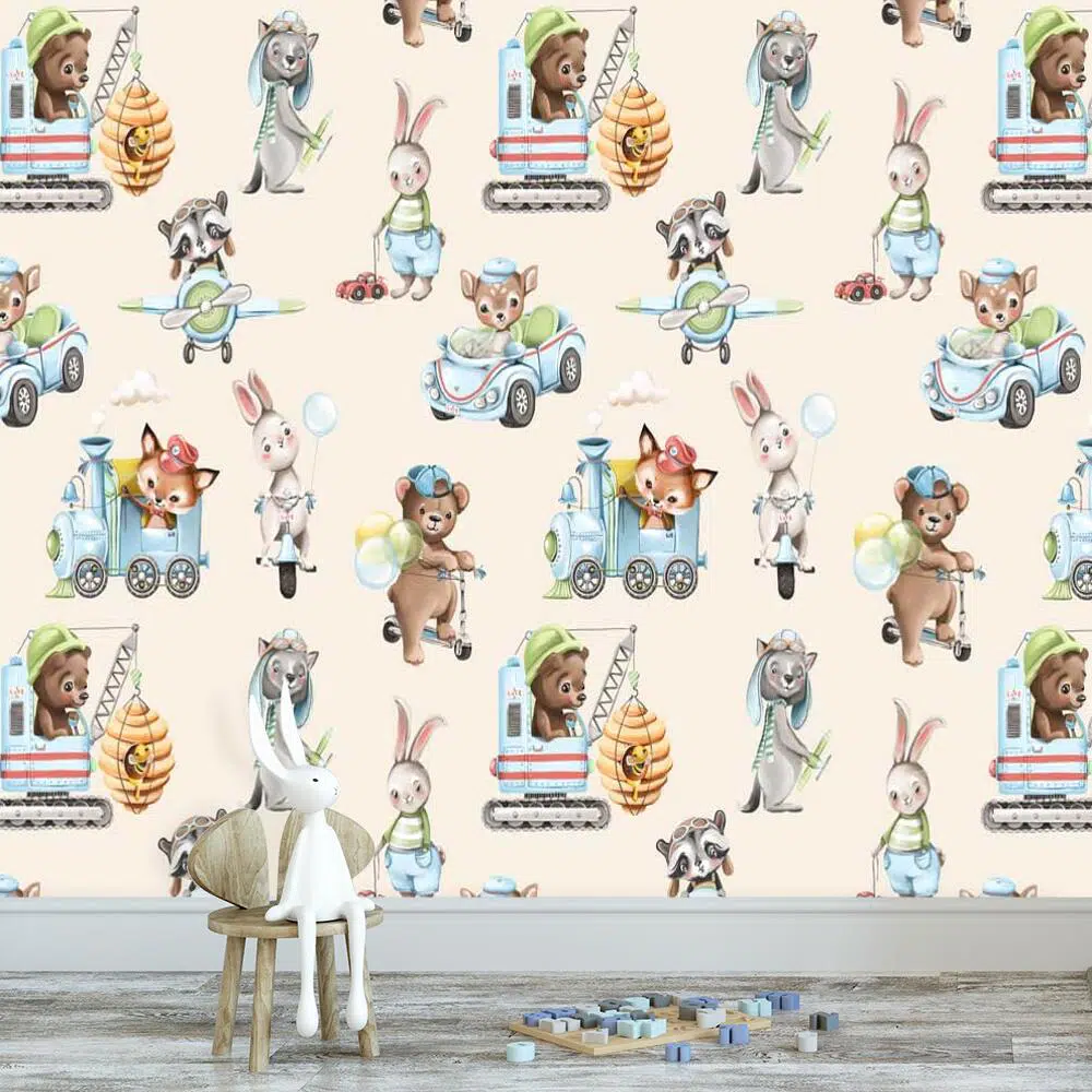 Różne zwierzątka fototapeta dla dzieci