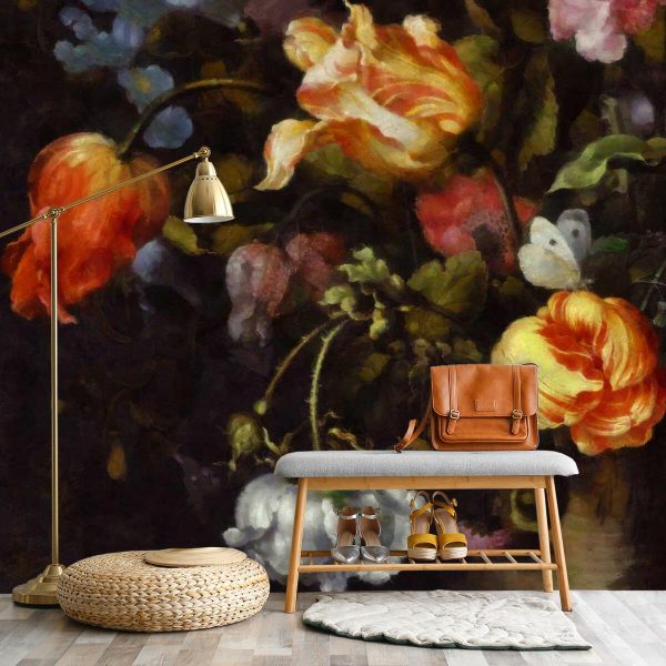 Fototapeta z tulipanami w kolorze czerwonym do salonu