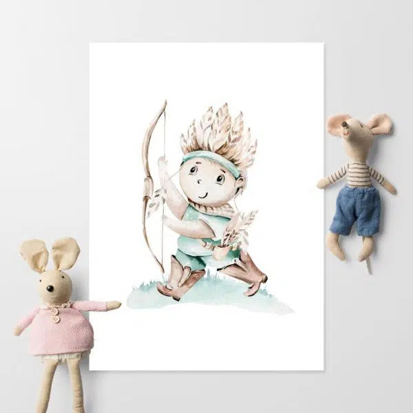 Plakat dla dziecka z indianinem