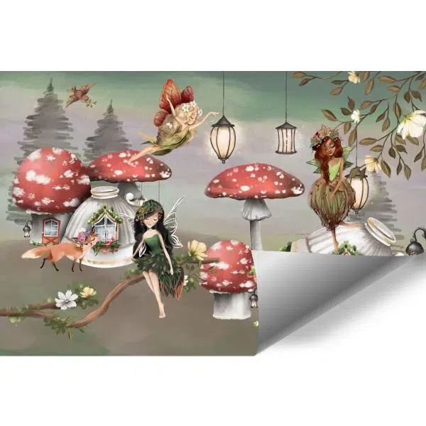 Domki z muchomorów - fototapeta dla dzieci