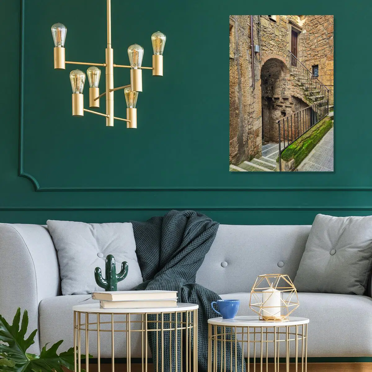 Obraz z wąską uliczką