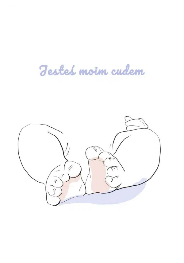 Grafika z sentencją i stópkami