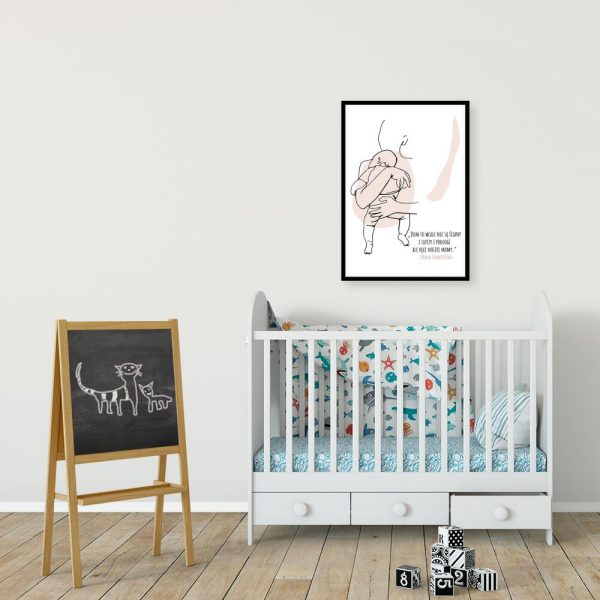 Plakat z napisem o mamie do dziecinnego pokoju