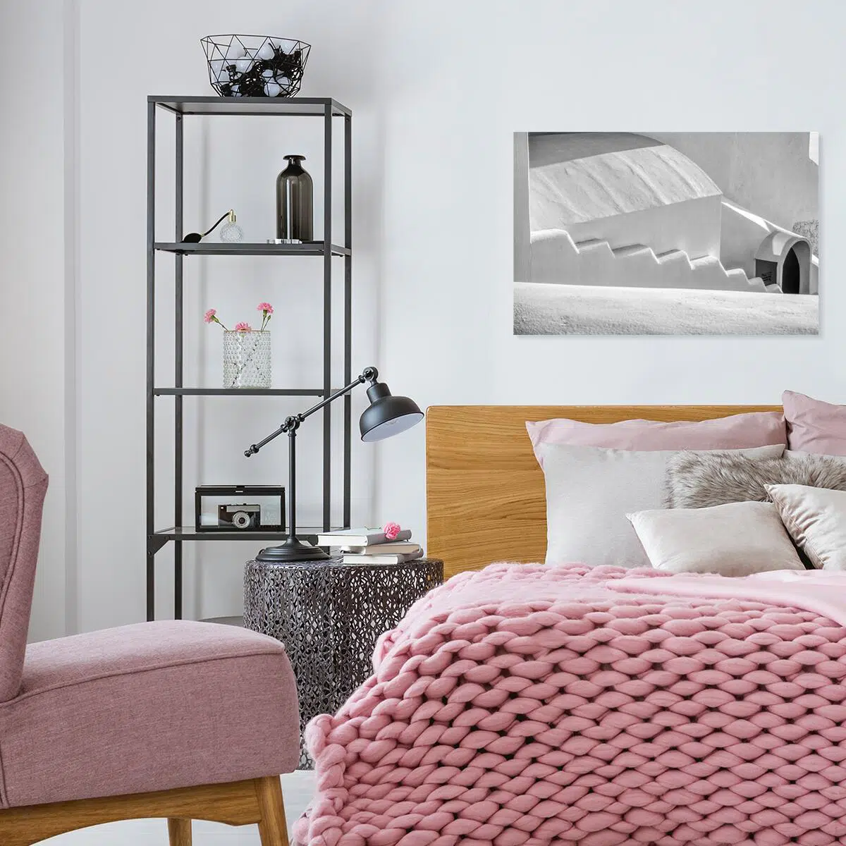 Obraz z greckim budynkiem na parapetówkę