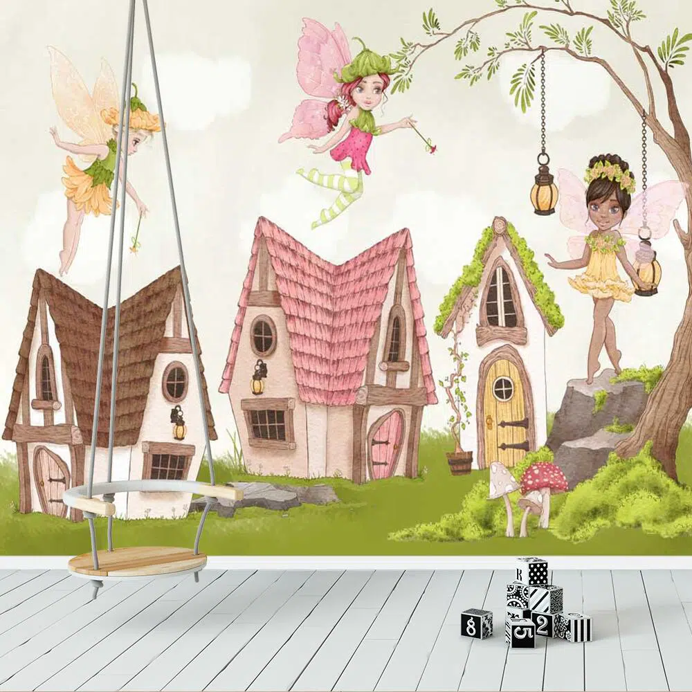 Fototapeta z domkami wróżek