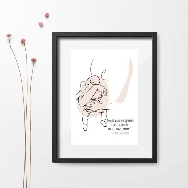 Plakat z napisem o mamie na prezent